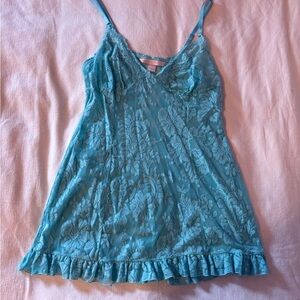 Lace Slip Dress in Teal